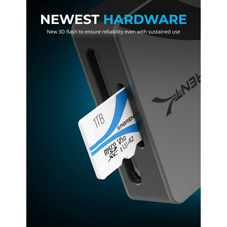 SABRENT Rocket MicroSDXC 1TB V30 A2 - Confezione Da 2 - Lettura 100MB/s - Per 4K, Smartphone, Steam Deck E Drone