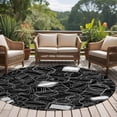thumbnail image 5 of Black White Postmarks Round Area Rugs Collection 5', Modern Abstract Lines Motifs Non Slip Indoor Circular Throw Runner Rug Floor Mat Carpet for Living Room Dining Table Bedroom Nursery, 5 of 9