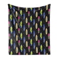 thumbnail image 1 of Surfboard Soft Flannel Fleece Throw Blanket, Colorful Boards in Memphis 80s Retro Style Abstract Summer Themed Fun Pattern, Cozy Plush for Indoor and Outdoor Use, 70" x 90", Multicolor, by Ambesonne, 1 of 6