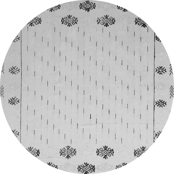 Ahgly Company Indoor Round Solid Gray Modern Area Rugs, 7' Round