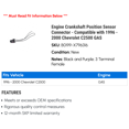 thumbnail image 2 of Engine Crankshaft Position Sensor Connector - Compatible with 1996 - 2000 Chevy C2500 GAS 1997 1998 1999, 2 of 2