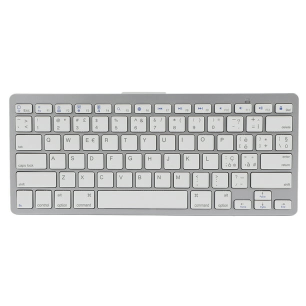 Teclado inalámbrico blanco portátil ultradelgado: mini 78 teclas para Android, iOS, Windows y OS X