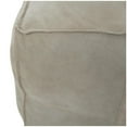 thumbnail image 6 of DecMode Patchwork Low Profile Square Gray Leather Pouf with Patchwork Design, 6 of 11