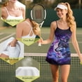 thumbnail image 6 of Yuyamidu Wolf Tennis Dresses for Women with Shorts Purple Galaxy Athletic Dress for Women Size XS Comfy Spaghetti Straps Workout Dress Workout Golf Mini Dresses, 6 of 7