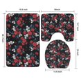 thumbnail image 3 of Pioneer Flower Floral Print Pattern Bathroom Rugs Sets 3 Piece,Toilet Cover Set,Absorbent Non Slip Bathroom Mats Sets with U-Shaped Contour Rug Toilet Rug Set, 3 of 5