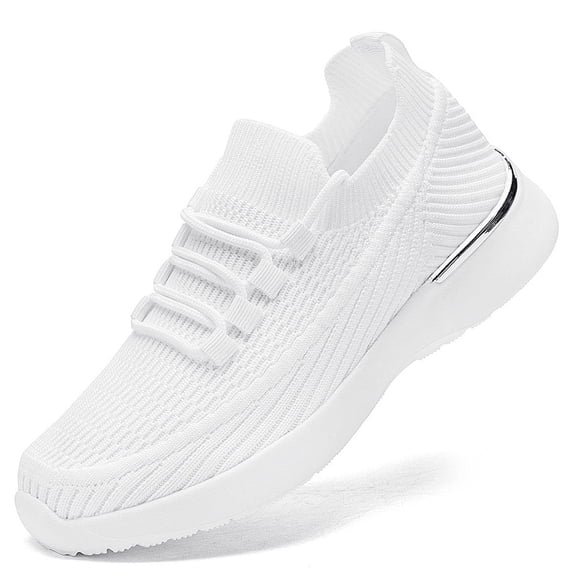 EKRBXA Knit No-Tie Sock Sneakers, Lightweight Breathable Mesh Walking Shoes, Non-Slip Comfort Casual Athletic Shoes with Cushioned Sole for Gym & Everyday Wear