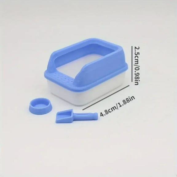 Bwiyojiz 1pc Miniature Dollhouse Cats Litter Box Set with Shovel 1/12 Scale Accessories Gray Pretend Play Toys, Birthday Gifts