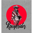 thumbnail image 2 of Cowboy Skeleton "Roughrider" Women's Heather Gray Crew Neck Short Sleeve Top-XL, 2 of 3