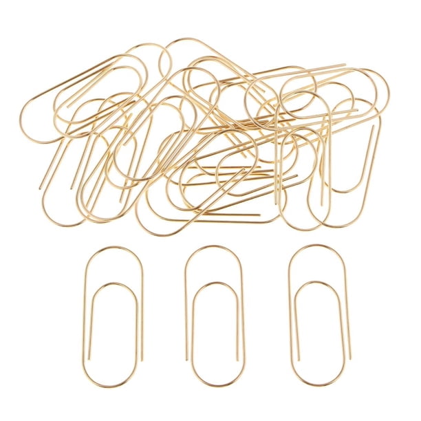 20x Clips de Papel Gigantes Grandes Jumbo Pinza de Papel Suministros de Oficina Clips 50x20mm - oro Sunnimix Jumbo grande
