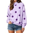 thumbnail image 3 of UDAUDU Womens Polka Dot Sweatshirts Mock Neck Long Sleeve Pullover Tops Oversized Y2K 2026 Fall Fashion Outfits Loose Fit Cute Casual Sweatshirt 2XL, 3 of 6