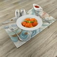thumbnail image 2 of Ambesonne Modern Place Mats Set of 4, Abtract Marble Print Groovy, Standard Size, Pale Caramel Seafoam, 2 of 5