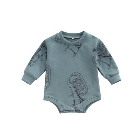 

Sunisery Newborn Infant Baby Girls Boys Romper Floral Print Long Sleeve Jumpsuit Autumn Spring Playsuit Blue 18-24 Months