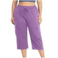 thumbnail image 5 of Clearance SEMPAI Cropped Bootcut Plus Size Pants Mid 95%Polyester,5%Spandex Plus Size Pants Pants Regular Comfy Oversized Winter Pants for Ladies Womens Pants Up to 65% Off, 5 of 9