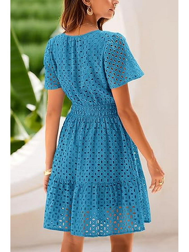 open lace back dress Cute Lace Short Prom Dresses, A-Line Homecoming Dresses US 2 / Pink main image 0