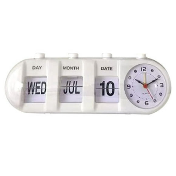 ZOUSSIQI Calendar Alarm Clock Innovative Shape Decorative Jump Desktop Clock for Home Living Room Bedroom Office White JU316-133849