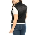 thumbnail image 5 of Agnes Orinda Women's Plus Size Button Sleeveless Casual Denim Vest Jacket with Pocket 1X Black, 5 of 7