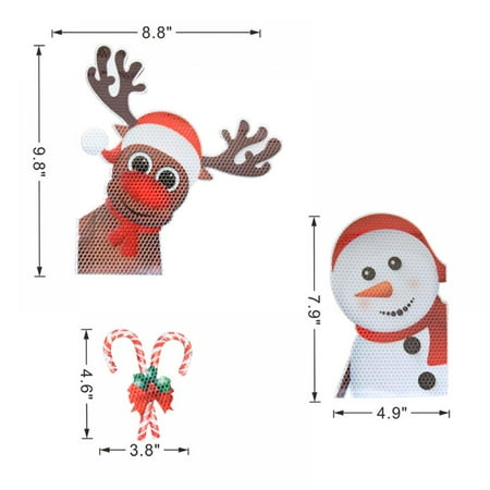 

Christmas Sale! Christmas Car Refrigerator Decorations Reflective Bulb Light Santa Reindeer Tree Gingerbread Magnet Accessories Set Xmas Holiday Cute Decor
