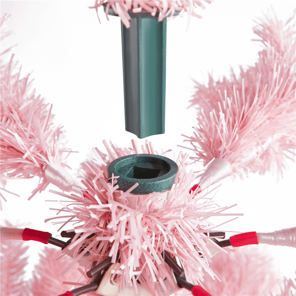 Renwick 6' Hinged Spruce Artificial Christmas Tree with Foldable Stand, Pink