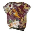 thumbnail image 1 of T-Shirt à Manches Courtes à Manches Courtes pour Femmes Imprimé Animal à Col Rond Tee-Shirt à Manches Courtes, 1 of 4