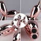 thumbnail image 2 of Estatua de perro con globo de galvanoplastia brillante, figuras coleccionables, escultura artística, animales, estatuilla de resina, manualidades, sala de estar, decoración de oficina, adornos modernos (rosa, 10cm) JM, 2 of 5