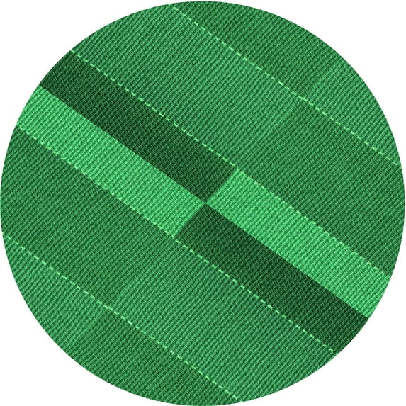 Ahgly Company Machine Washable Indoor Round Transitional Green Area Rugs, 3' Round