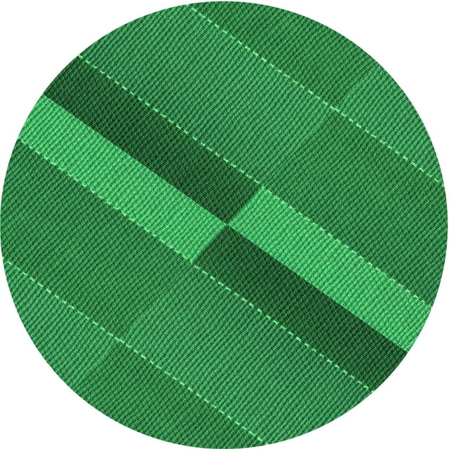 Ahgly Company Tapis Rond Lavable en Machine Intérieur Transitionnel Vert, 8 Pieds Rond