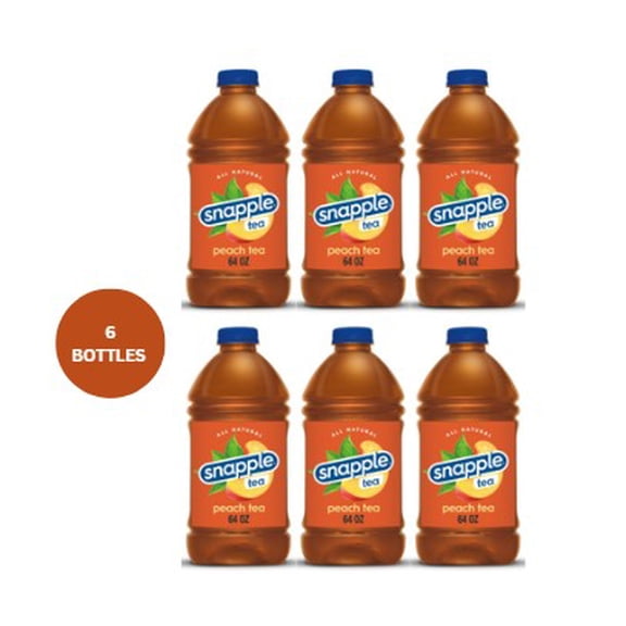 Snapple Peach Tea, 6 Bottles, Refreshing Iced Tea Beverage