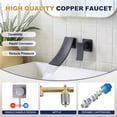 thumbnail image 5 of Wowow Matte Black Single Handle Wall Mounted Bathroom Faucet Rough in Valve Included, 5 of 9