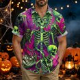 thumbnail image 2 of WOLIAUO Halloween Shirts Halloween Costumes Vintage Horror Shirt for Men Skeleton Graphic Tees for Adult 2026 Holiday Fall Spooky Season S Green, 2 of 8