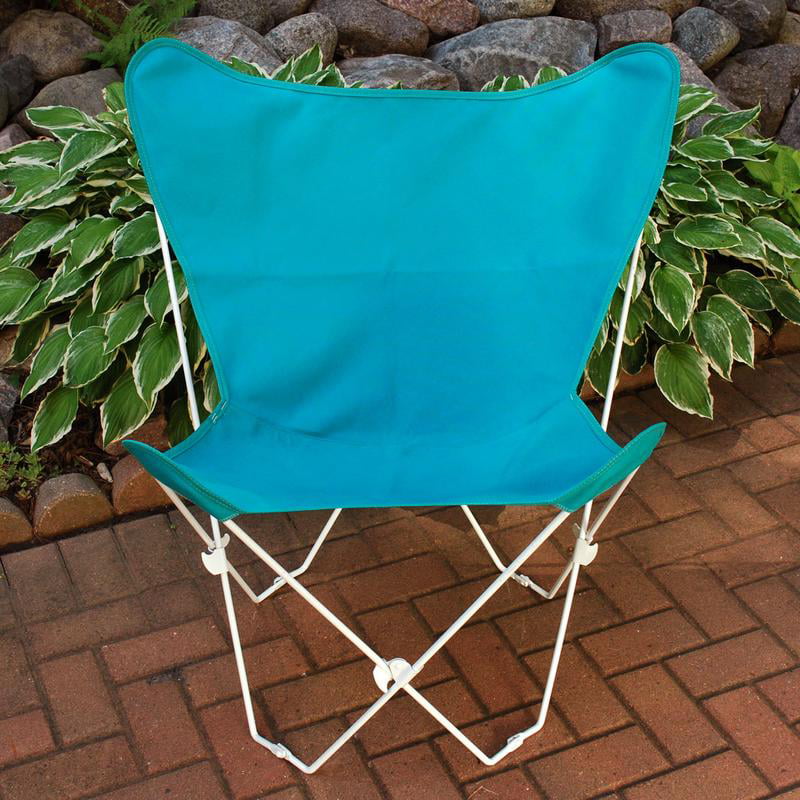 Butterfly Chair and Cover Combination w/White Frame - Teal
