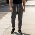 thumbnail image 6 of asjyhkr Mens Sweatpants Athletic Workout Joggers Stretchy Waist Chino Drawstring Dailywear Casual Pants with Pockets(Medium,Dark Gray), 6 of 8