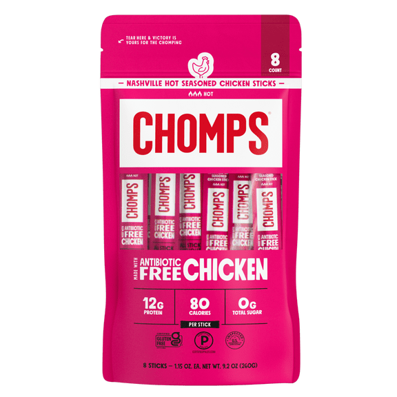 Chomps Antibiotic Free Nashville Hot Chicken Sticks (8 Count)