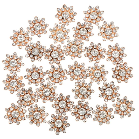 NUOLUX Diy Sewing Buttons 30Pcs Golden Metal Round for Clothes Sewing and Scrapbook Decoration