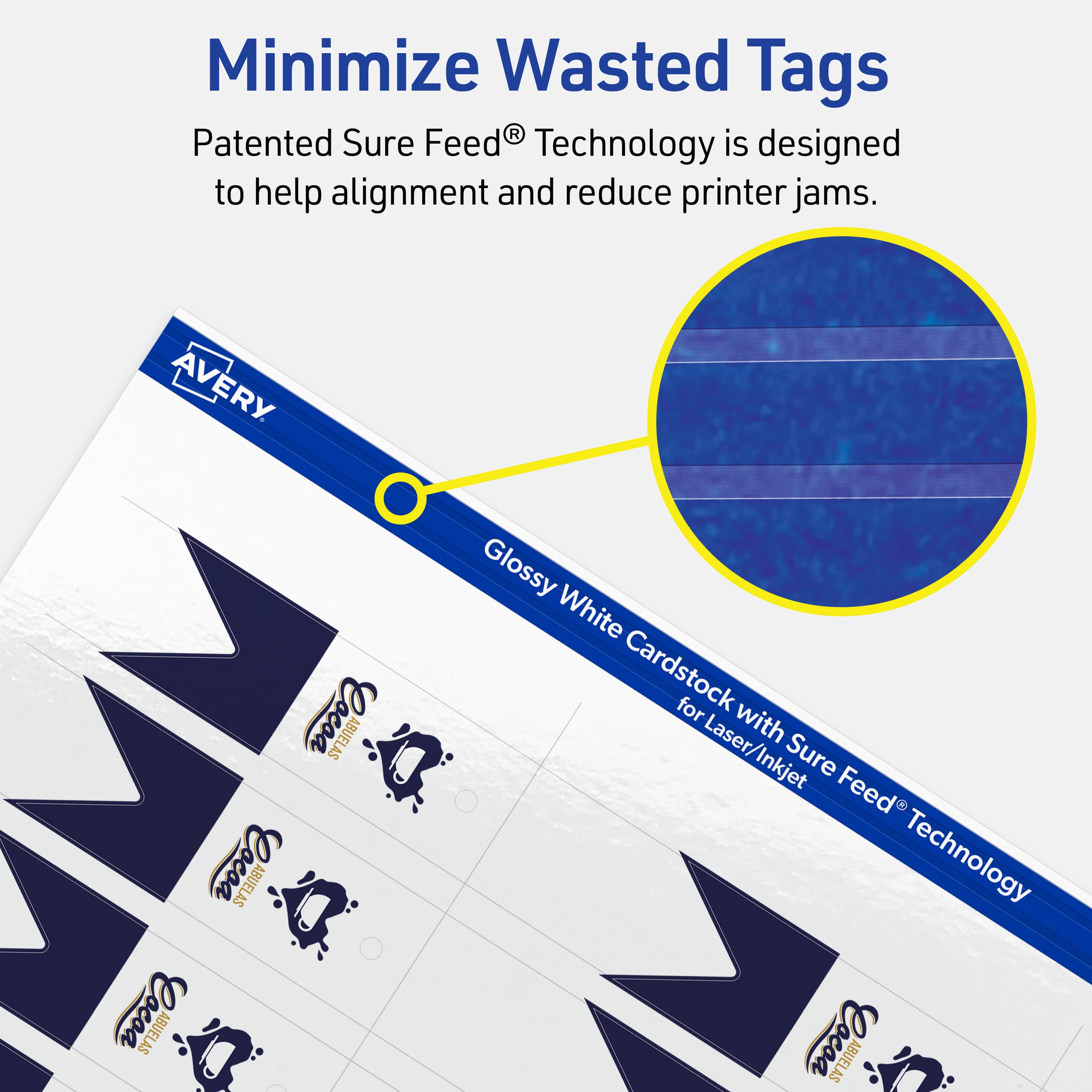 Avery Banner Rectangle Flag Tags, 1" x 3", Glossy White, 400 Total