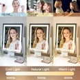 thumbnail image 2 of Makeup Mirror with Lights Modern Vanity Mirror x Lightedup Mirror with Color Dimmable Lighting & Mount Touch Sensor with Detachable X Spot Mirror Sleek Metal Frame \u W, 2 of 8