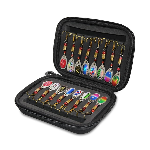Señuelos de pesca artificial Cebos metálicos Dishhook Ganchos Clip Tamas reemplazables Accesorios Wobblers con bolsa de almacenamiento 16 piezas Inevent OD003638-00