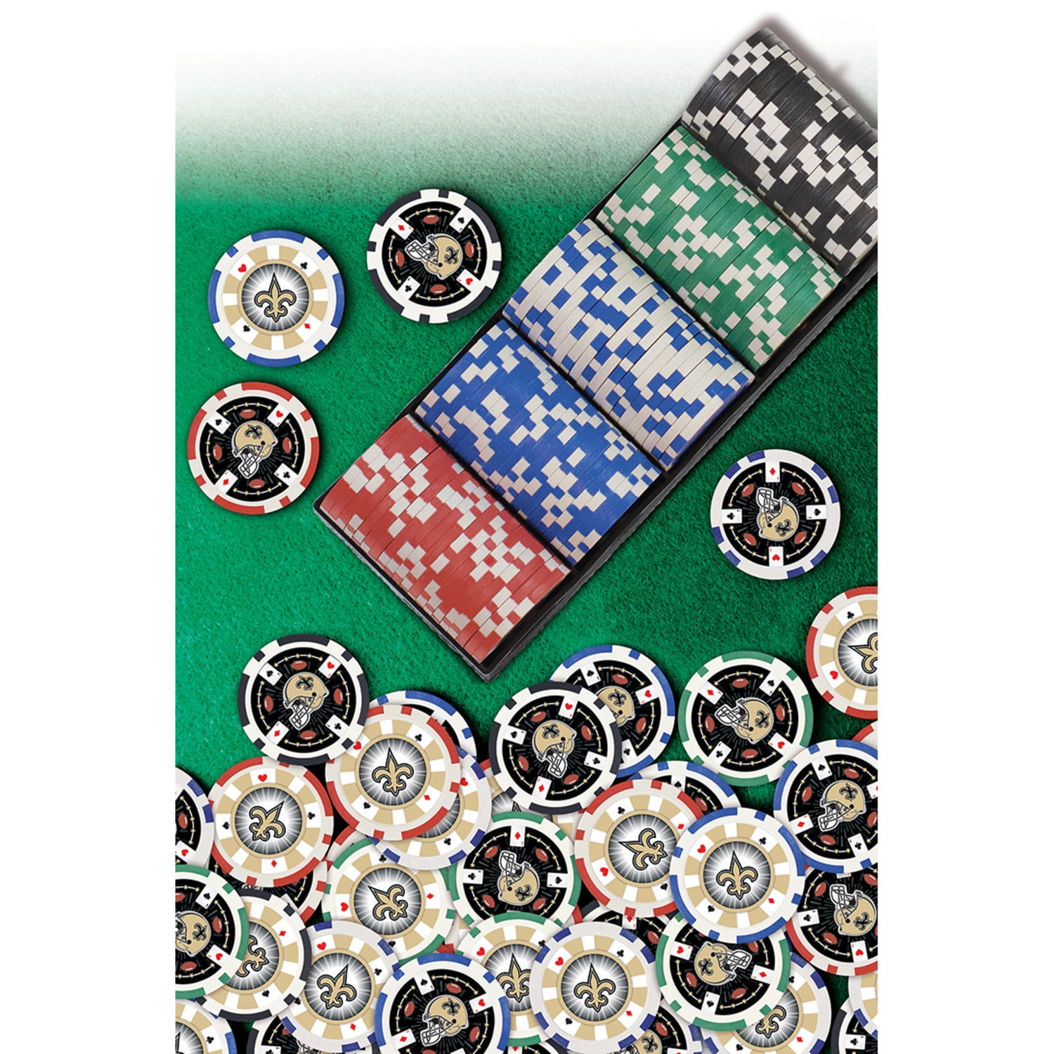 MasterPieces Casino Style 100 Piece Poker Chip Set - NFL New Orleans Saints