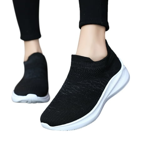 Mepaouo Women Slip on Sneakers Memory Foam Soft Sole Running Shoes Breathable Walking Shoes