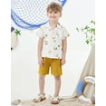 thumbnail image 2 of CARETOO Toddler Boy Clothes Casual Outfits Summer Beach Button Down Shirt Shorts Cotton Fabric Set, 2 of 13