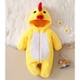 thumbnail image 4 of Baby Girl Chicken Animal Unisex Long Sleeve Hooded Zipper Jumpsuit Kids Boy Dress up Clothes for Play Girl Halloween 3-6 Months, 4 of 6