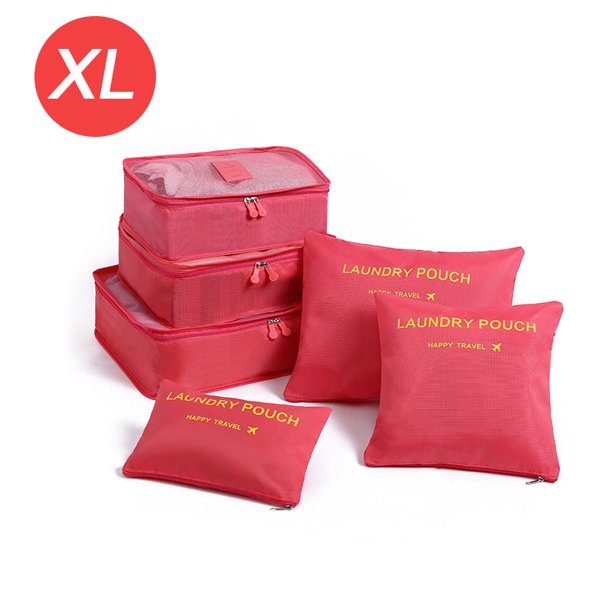 Organizador de viaje de gran tamaño de 6 piezas, organizador de maletas portátil, ropa, zapatos, bolsa de maquillaje, organizador de equipaje, bolsa de almacenamiento de viaje