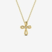 GELIN Diamond Cross Infinity Necklace in 14K Yellow Gold for Women