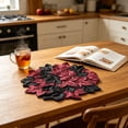 thumbnail image 6 of Layered Artificial Maple Leaf Round Placemat, 14.91 in Multicolor Fall Harvest Table Mat, Plastic Autumn Tabletop Decor for Thanksgiving Halloween Dinner Party Setting, 6 of 6