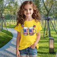 thumbnail image 4 of Toddler Girl Clothes under $5 Short Sleeve Round Neck Independence Day Print Cotton Toddler Kids T-shirt Tee Top Yellow 7 Years, 4 of 6