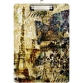 thumbnail image 1 of FMSHPON Retro Parisian Artistic Toned Eiffel Tower Clipboard Hardboard Wood Nursing Clip Board and Pull for Standard A4 Letter 13x9 inches, 1 of 5