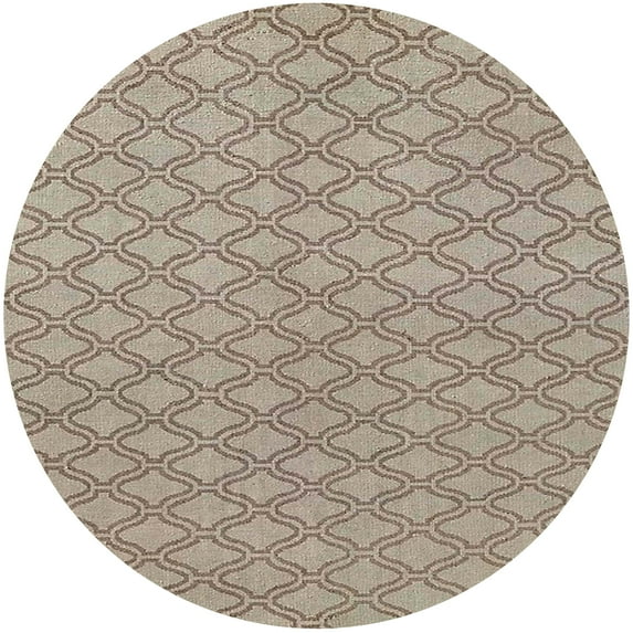 Ahgly Company Indoor Round Mid-Century Modern Dark Almond Brown Oriental Area Rugs, 8' Round