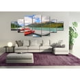 thumbnail image 3 of Startonight Huge Canvas Wall Art Canoe In Mountain Lake, USA Large Home Decor, Dual View Surprise Artwork Modern Framed Wall Art Set of 7 Panels Total 39.37 x 94.49 inch, 3 of 9