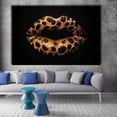 thumbnail image 2 of Mudket Leopard Print Lips Canvas Wall Art, Framed Sexy Cheetah Print Wall Decor for Living Room Bedroom Bathroom, Trendy Leopard Lips Wall Art Ready to Hang - 12"L x 8"W, 2 of 10