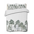 thumbnail image 2 of Green Botanical Full Size Down Alternative Comforter, Lightweight Comforter Quilt Bedding Set with Pillow Shams Watercolor Tree All Seasons Bed Comforter Duvet Insert 78"x90", 2 of 7
