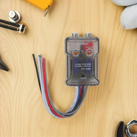 GOOHOCHY 2pcs Radio Converter Adapter High To Low Converters Subwoofer Amplifier Speaker Wire Adapter Car Audio Conversion Kit For Car